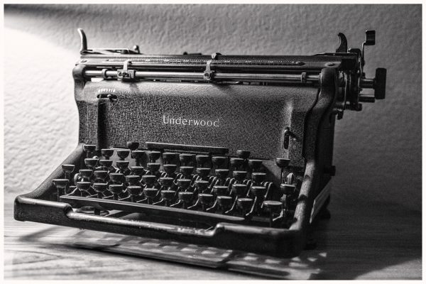 This is an antique Underwood typewriter that we bought from a friend in San Diego in around 1988. 